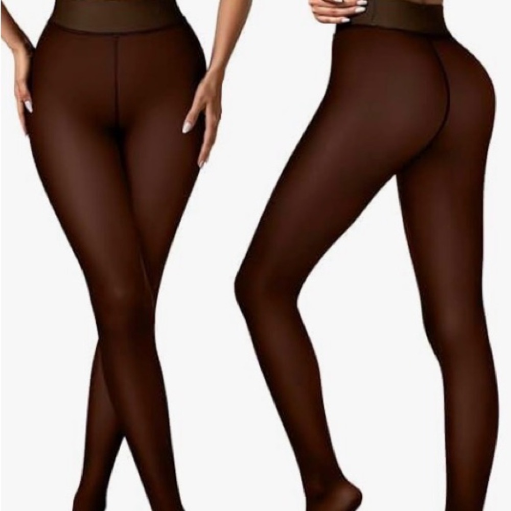 Fleece lined caramel tights